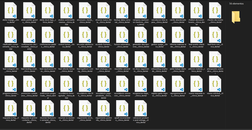 Captura real de los workflows incluidos en este pack