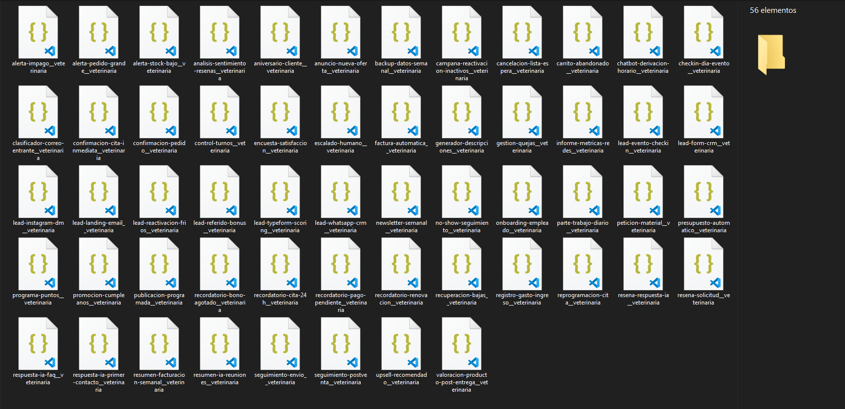 Captura real de los workflows incluidos en este pack