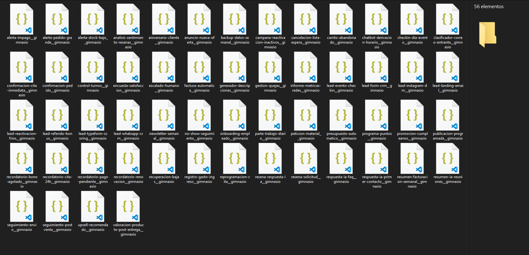 Captura real de los workflows incluidos en este pack