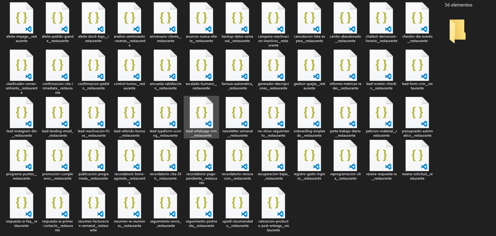 Captura real de los workflows incluidos en este pack