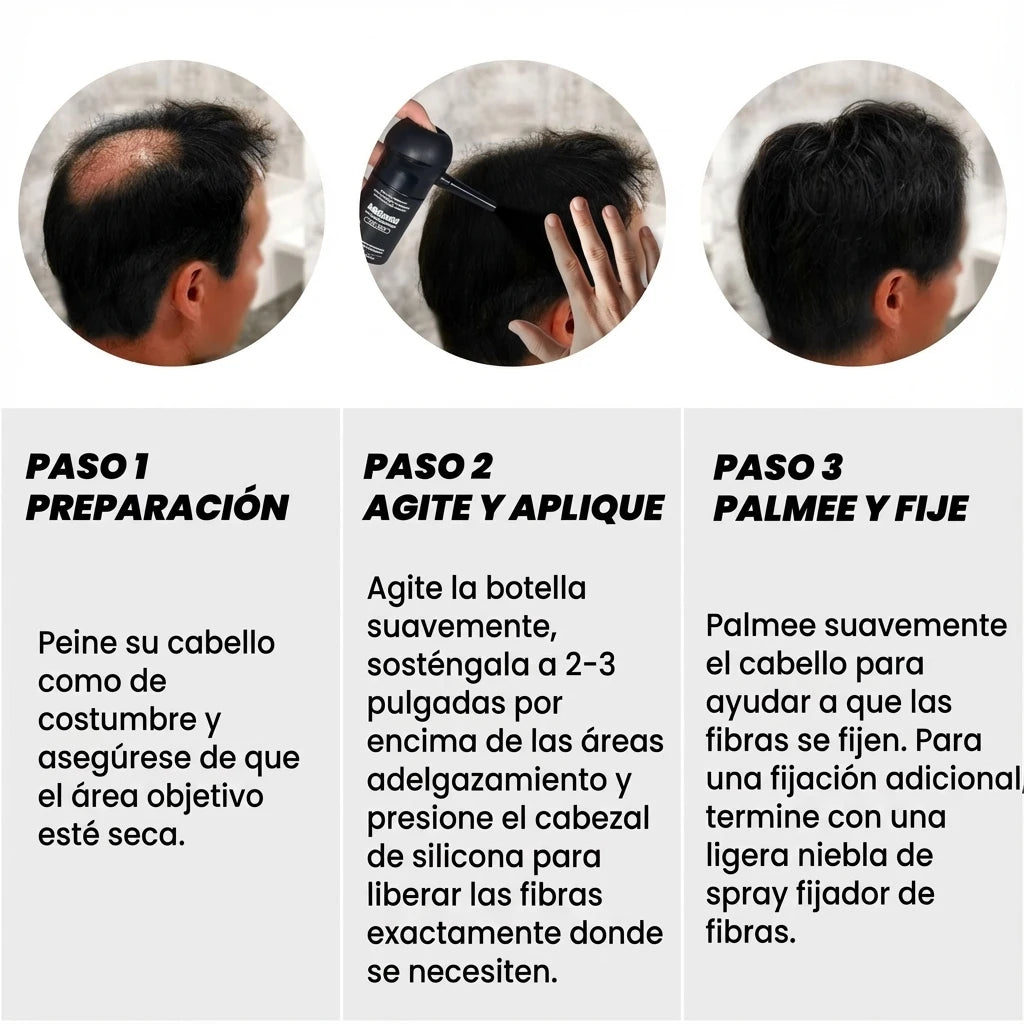 Hair Fiber Spray - Volumen Instantáneo en 10 Segundos para Densidad Capilar