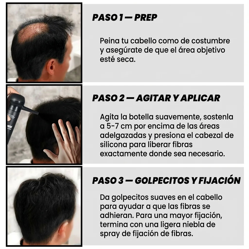 Hair Fiber Spray - Volumen Instantáneo en 10 Segundos para Densidad Capilar