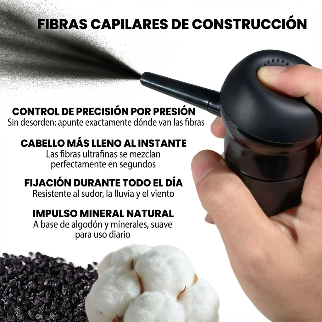 Hair Fiber Spray - Volumen Instantáneo en 10 Segundos para Densidad Capilar